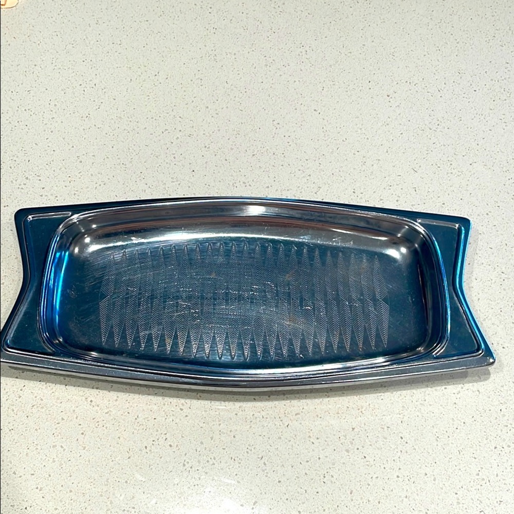 Mid century Silver tone serving tray